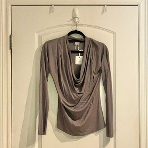 NWT Bobi lilac purple cowl neck long sleeve top